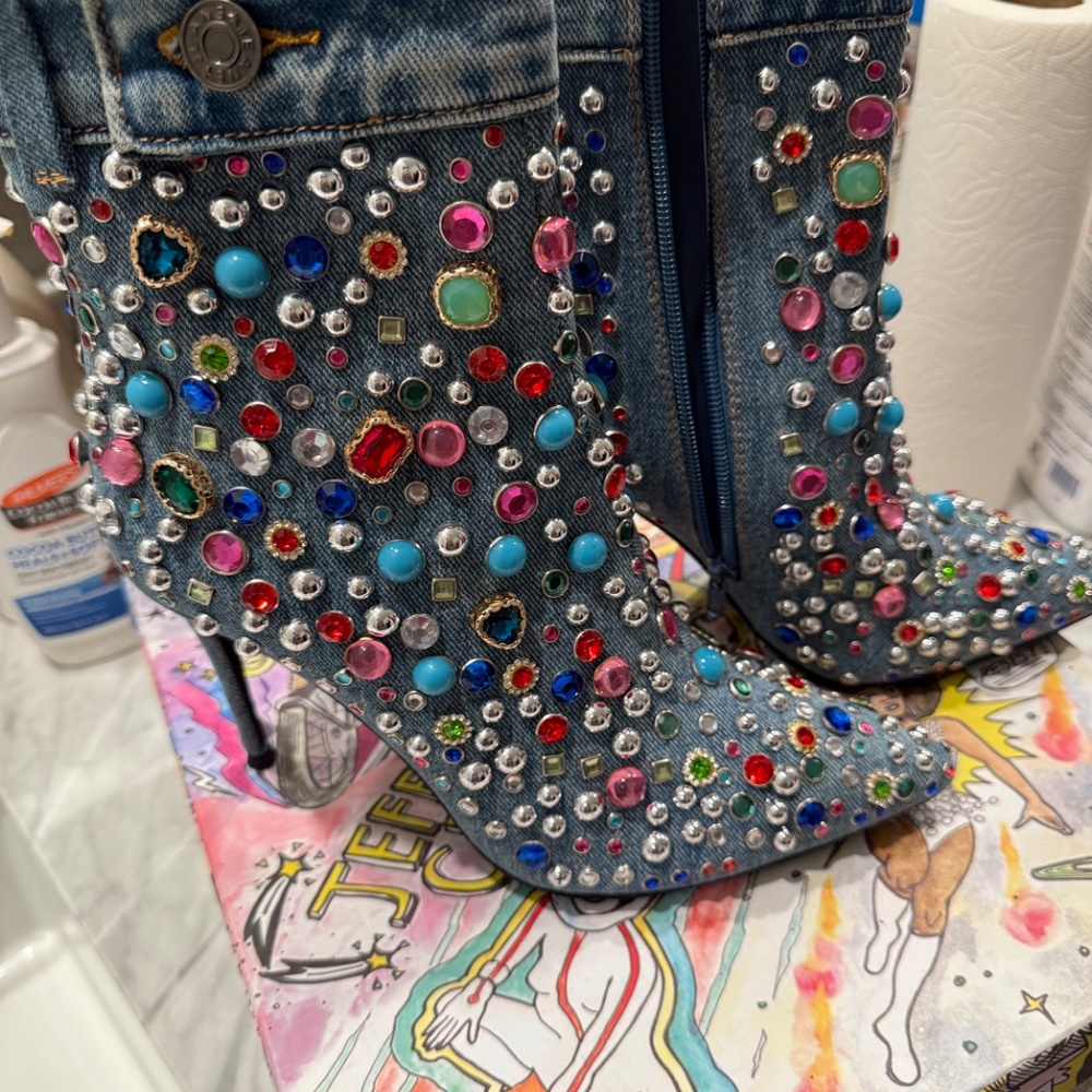 Jeffrey Campbell Blue Denim Boots size 9 NWT - Picture 9 of 10